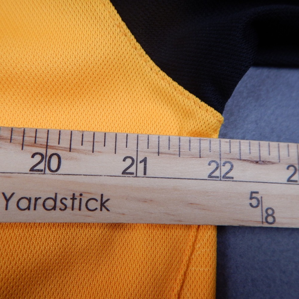 Pittsburgh Steelers Mens M Polo Shirt Reebok Yellow Black Short Sleeve NFL READ - Picture 13 of 15